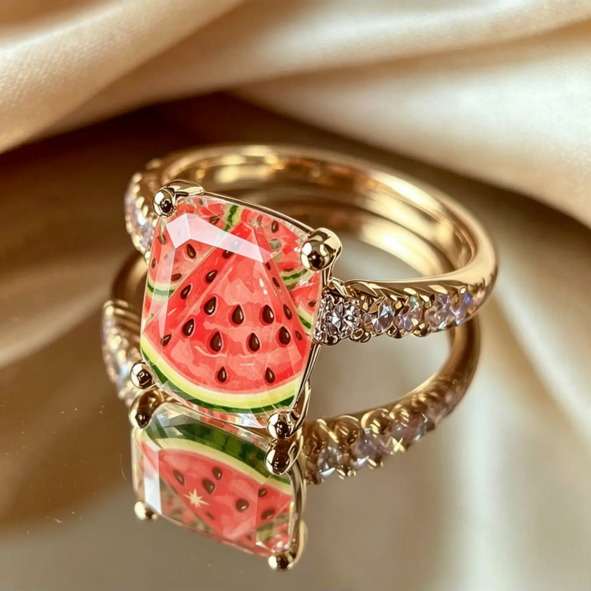 Watermelon Square Ring