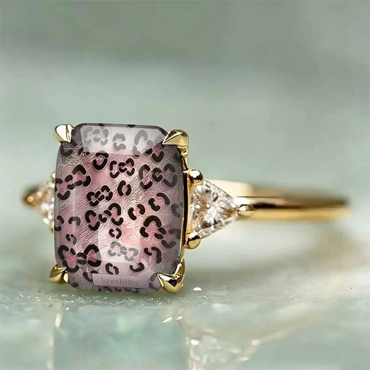 Pink Leopard Statement Ring