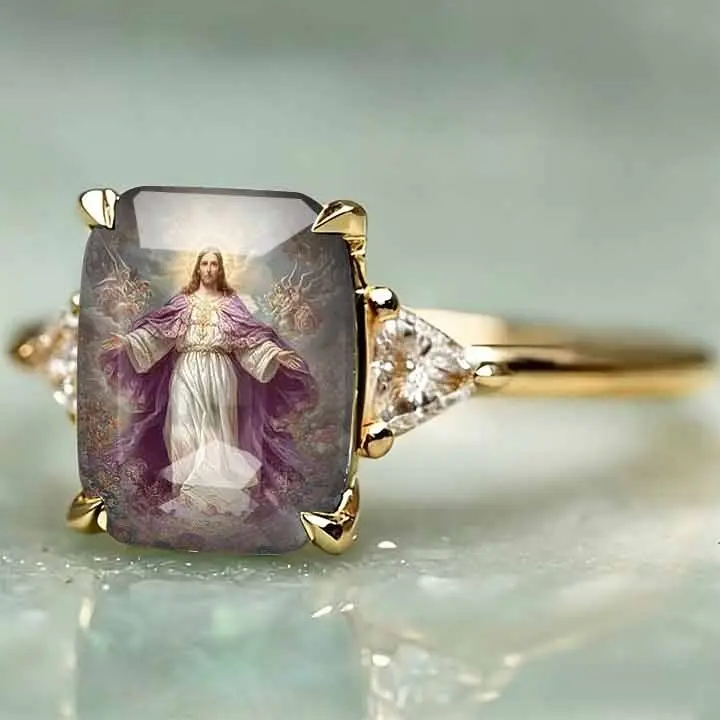 Jesus Oil Art Statement Ring