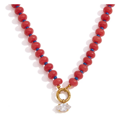 Natural Stone Zircon Pendant Necklace