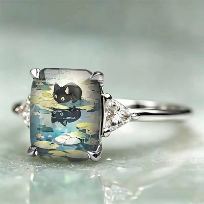 Pond Cat Statement Ring