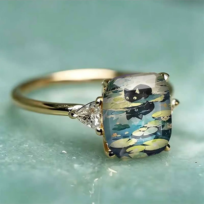 Pond Cat Statement Ring