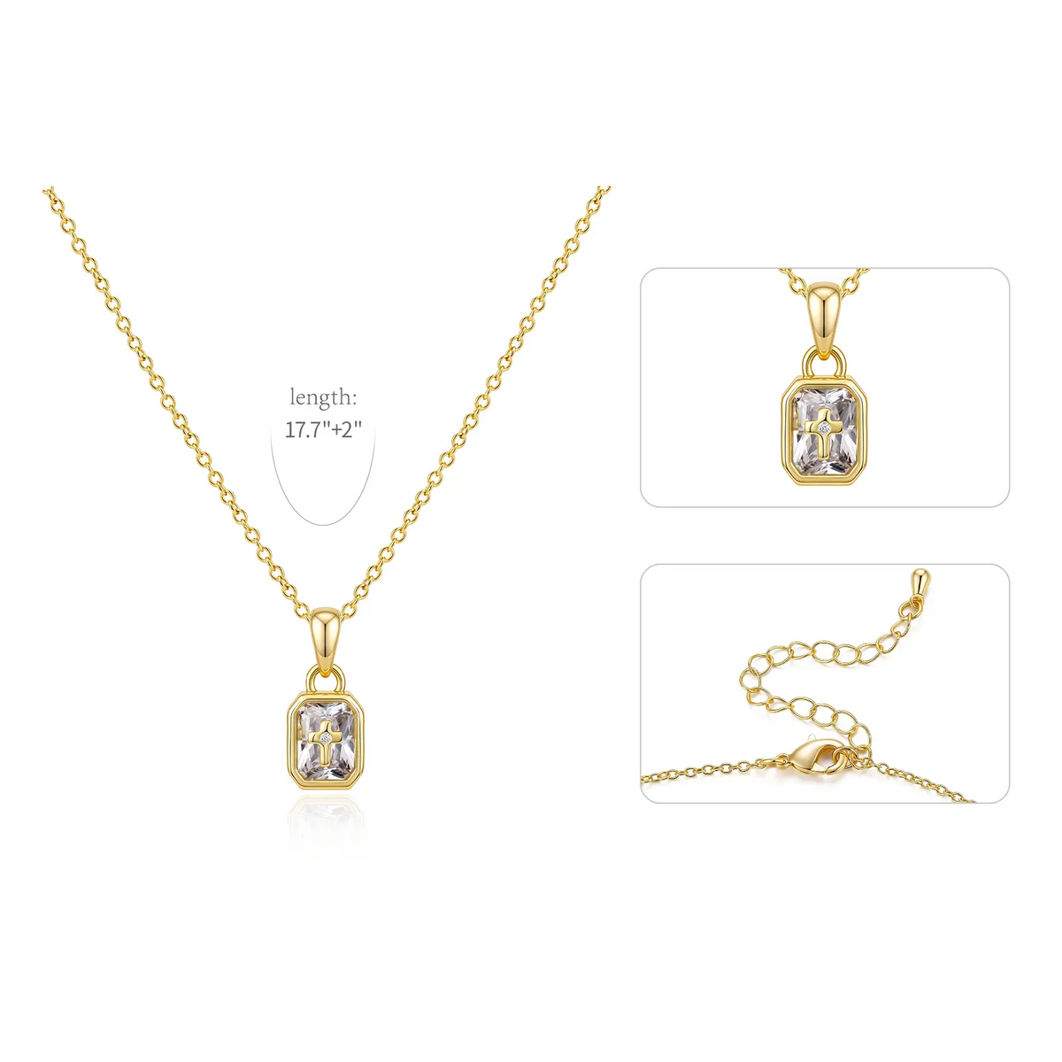 Cross Birthstone Necklace