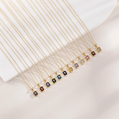 Cross Birthstone Necklace