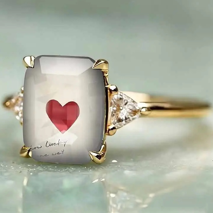 Heart Letter Statement Ring