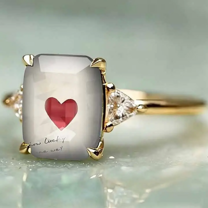 Heart Letter Statement Ring