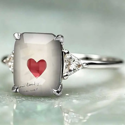 Heart Letter Statement Ring