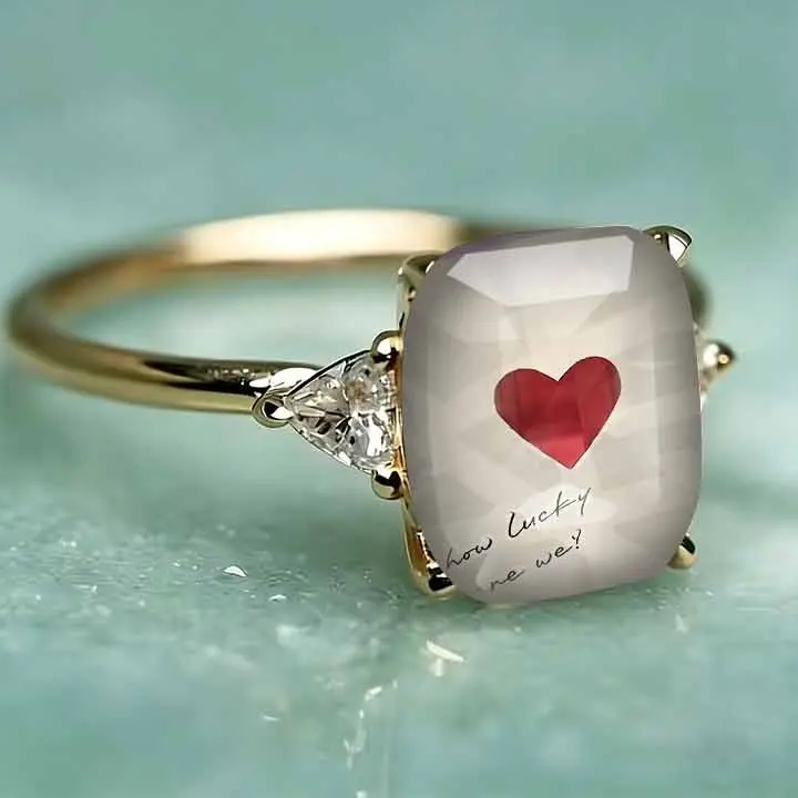 Heart Letter Statement Ring