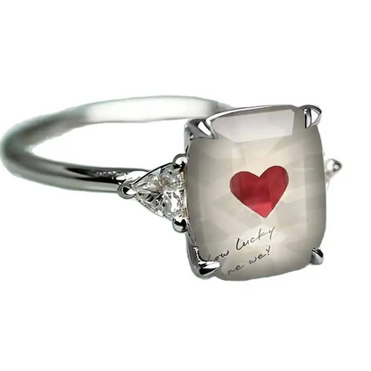 Heart Letter Statement Ring