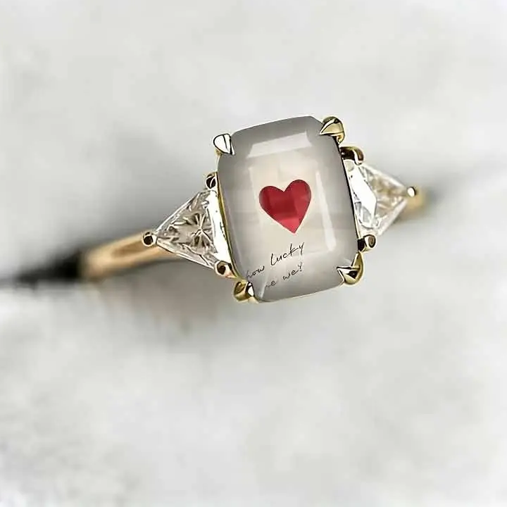 Heart Letter Statement Ring
