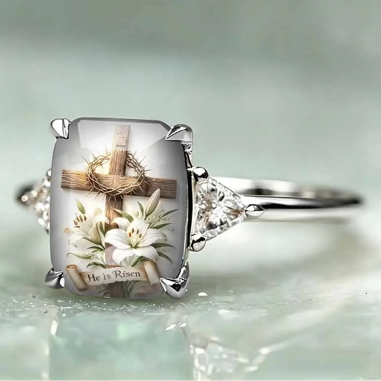 Cross Flower Statement Ring