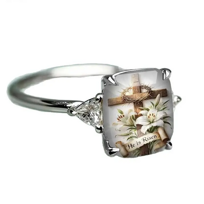 Cross Flower Statement Ring