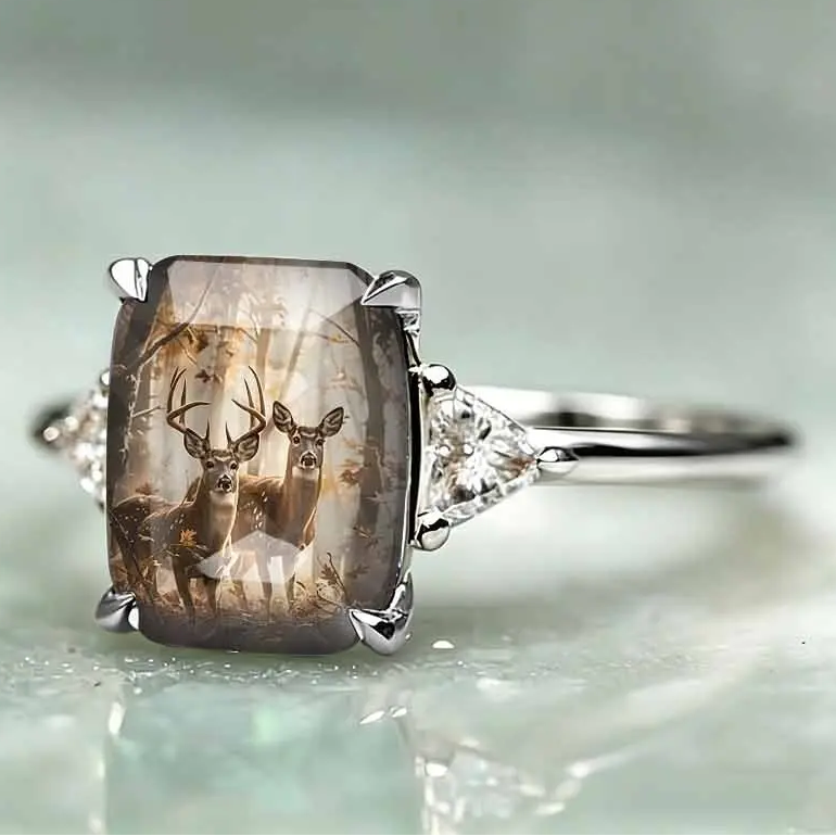 Deer Forest Statement Ring