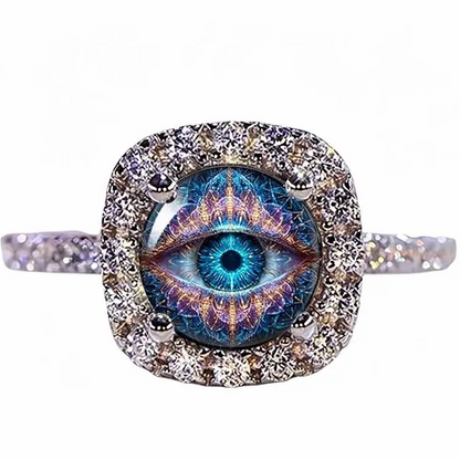 Blue Eye Rhinestone Ring