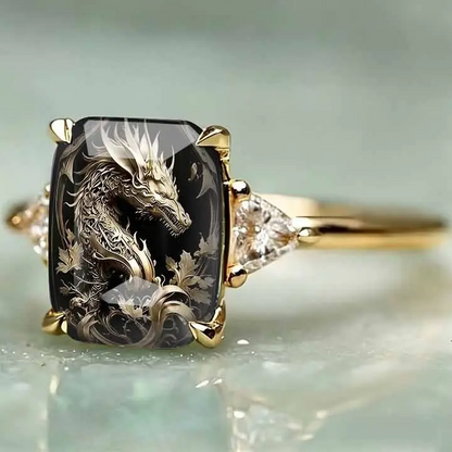 Dragon Art Statement Ring