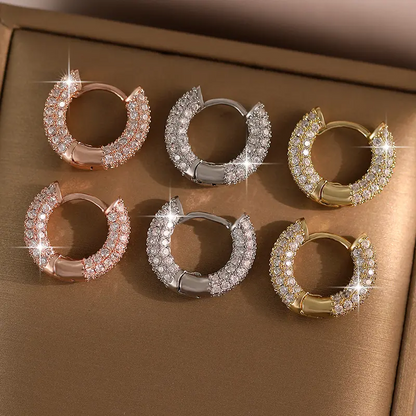 Exquisite Zirconia Huggie Earrings