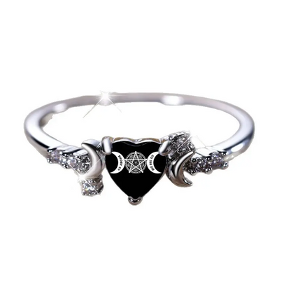 Geometric Graphic Moon Ring