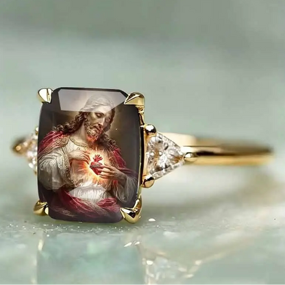 Jesus Sacred Heart Statement Ring