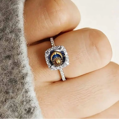 Celestial Sun Moon Pave Ring