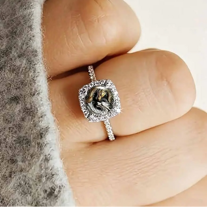 Double Dragon Pave Ring