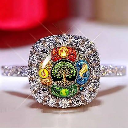 Tree Of Life Four Elements Pave Ring