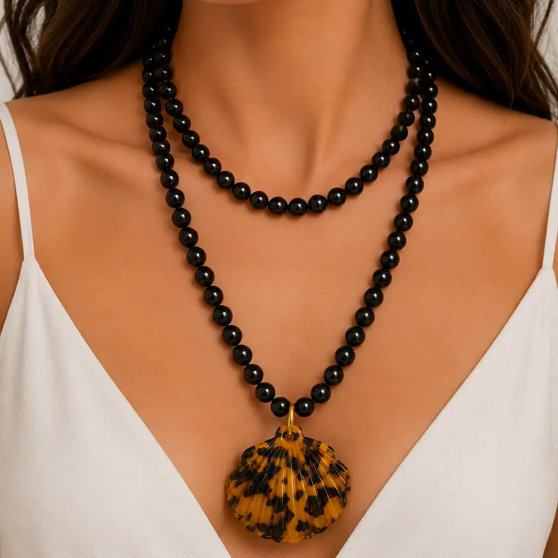 Tortoise Shell Pendant Necklace