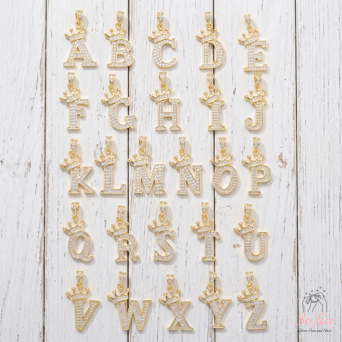 Aventurine Carabiner Initial Necklace