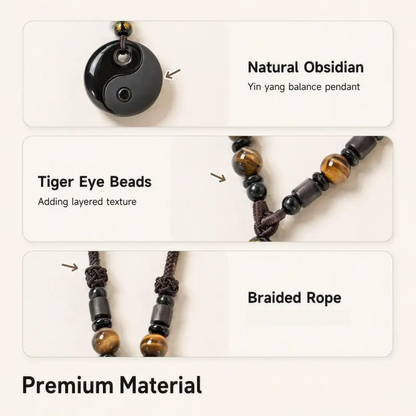 Obsidian Yin Yang Necklace