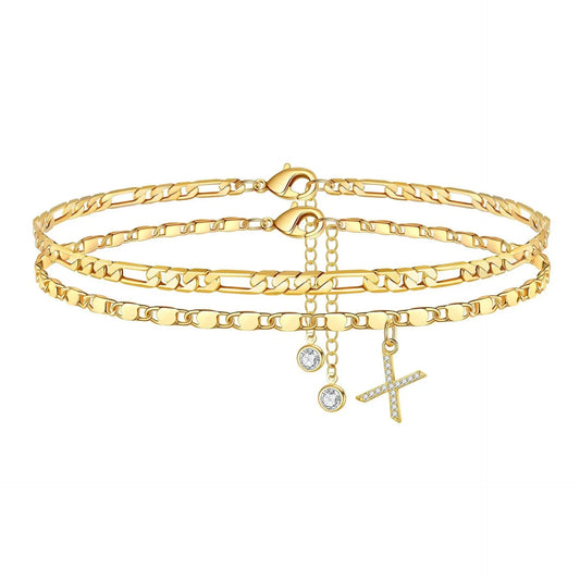 Figaro Initial Letter Anklet Set