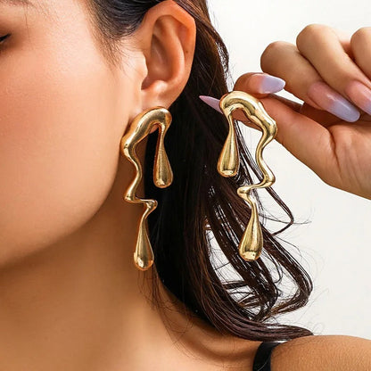 Irregular Water Drop Stud Earrings