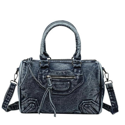 Washed Denim Satchel Bag