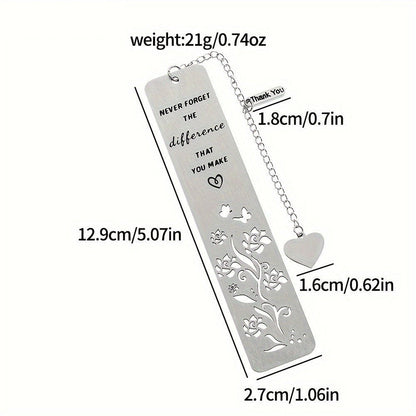 Inspirational Floral Heart Bookmark