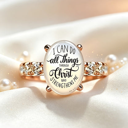 Self Belief Christ Oval Ring