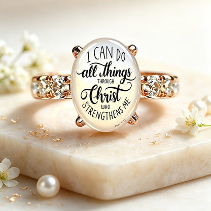 Self Belief Christ Oval Ring
